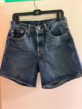 Levi's Dark Blue Denim Jean Shorts - Women's